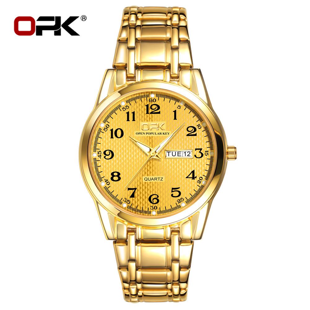 Мужские кварцевые часы OPK с двойным календарем - Хит продаж Douyin
