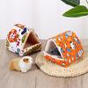 Comfortable Winter Semi-closed Warm Mat Guinea Pig Nest Hamster House Small Animal Sleeping Bed