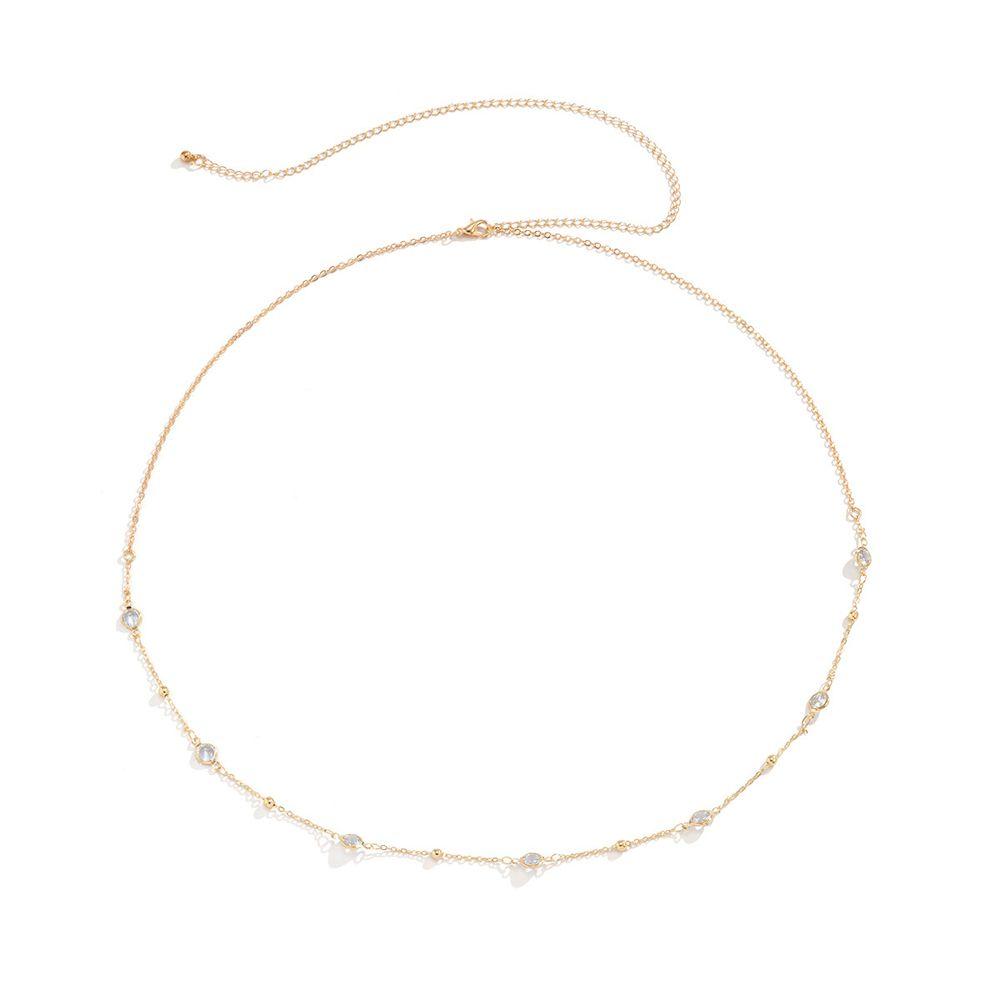 Retro Rhinestone Fashion Metal Simple Female Belt Sexy Waist Chain Korean Style Belt Dress Ornament