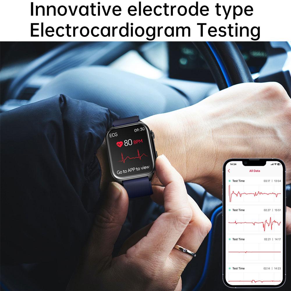 2024 Новый Bluetooth Звонок Мониторинг Сна ЭКГ+ПГГ Смарт-Часы Мужчины Частота Пульса Артериальное Давление Кислород Температура Тела IP67 Смарт-Часы