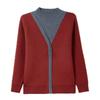 Mom's Red Fleece-Lined Winter Sweater - Perfect for New Year & Spring Festival for Middle-Aged and Elderly Women