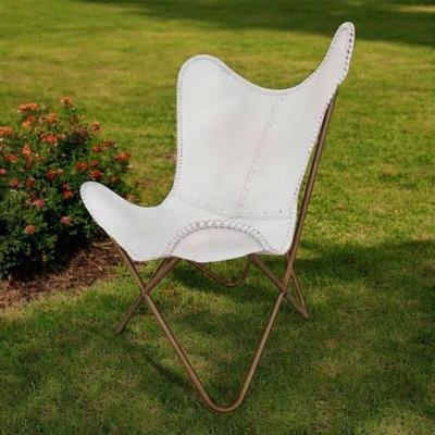 Кожаное кресло-бабочка, складное, с железной рамой, кресло для отдыха, акцент, кресло для отдыха