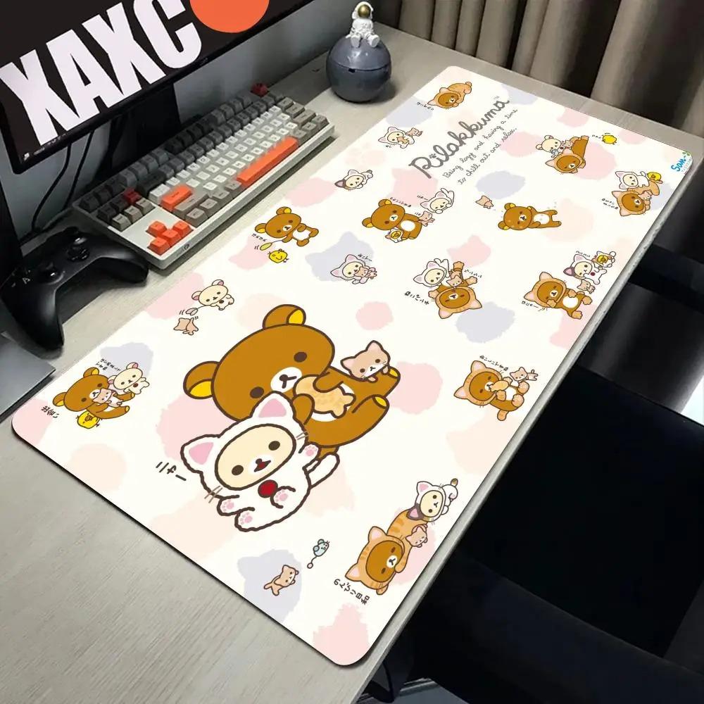 Большой коврик для мыши Rilakkuma-es Коврик для мыши для геймеров Офисные аксессуары Корпус для ПК Игровой коврик для стола Компьютерные столы Коврики для клавиатуры