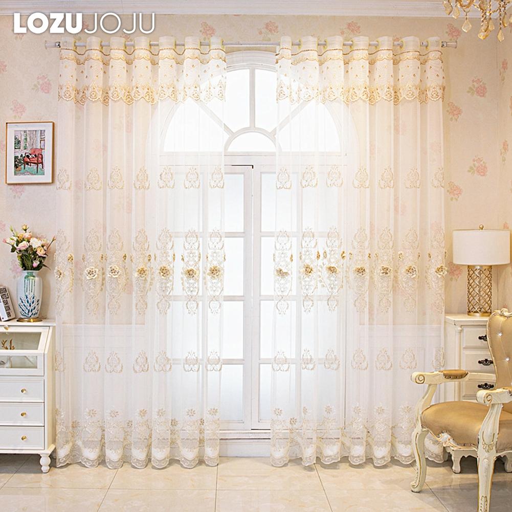 1 шт. LOZUJOJU Французское роскошное кружево с рельефной вышивкой, полупрозрачная тюлевая занавеска высотой 260 см для гостиной, спальни, украшения окна, домашнего декора