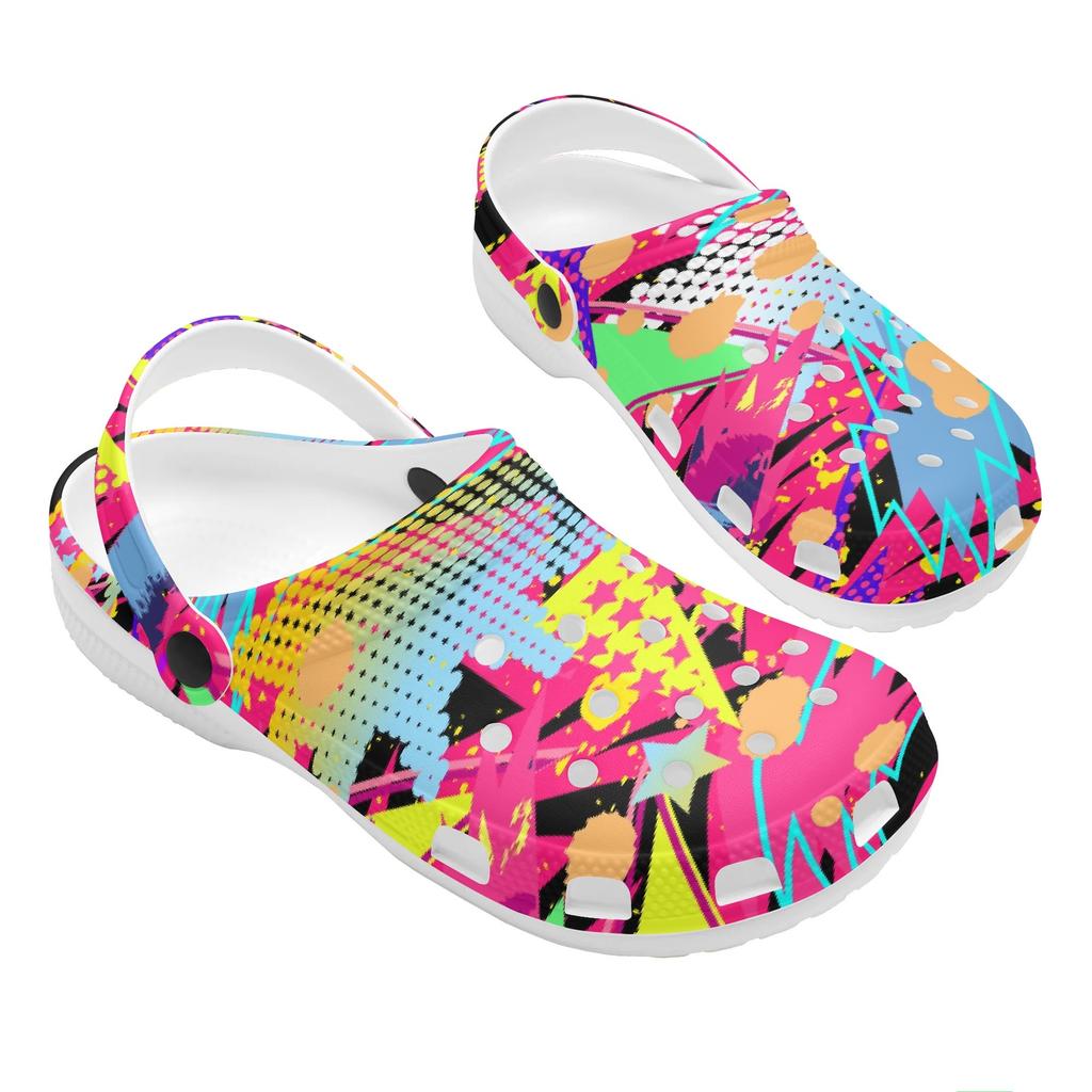 Colorful Printed EVA Garden Clogs Unisex Breathable Slip On Shoes for Beach Pool Home Bathroom Summer Walking Home Garden Use