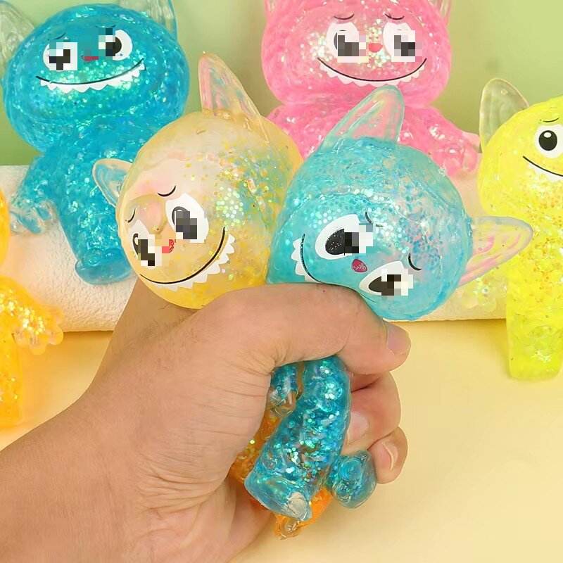 Update Design Stress Relief Tpr Maltose Sugar Stress Toys Cube Maltose Monster Cat Squishy Glitter Fidget Toy