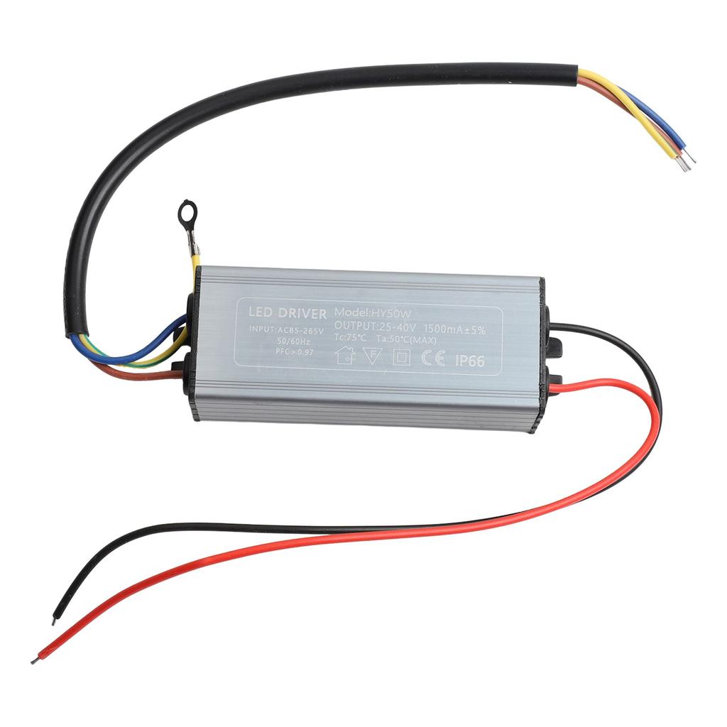 50W LED Driver Power Supply Transformer IP65 Waterproof with Short Circuit Protection for High Bay and Spot Lights
