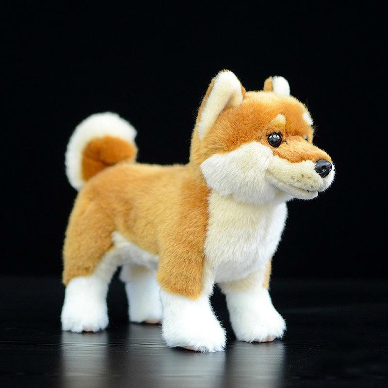 Cute Dog Doll Simulation Japanese Shiba Inu Akita Dog Figurine Standing Dog Plush Toys