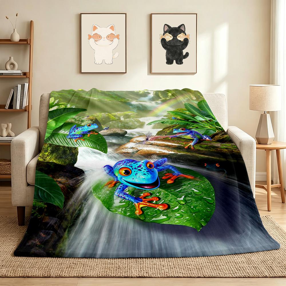 Rainforest Frogs Flannel Blanket Throw Blanket Soft Warm Sofa Bed Camping Car home Decor Unique Christmas Gift C9301164