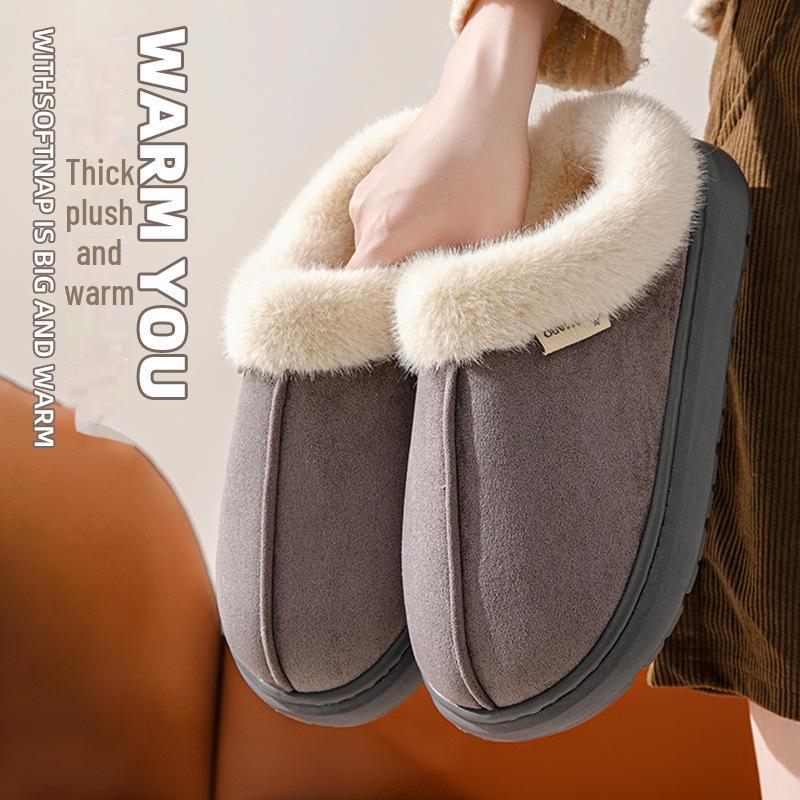 Зимние плюшевые тапочки Rogue Rabbit - нескользящие хлопковые тапочки с толстой подошвой для дома и улицы для женщин и мужчин