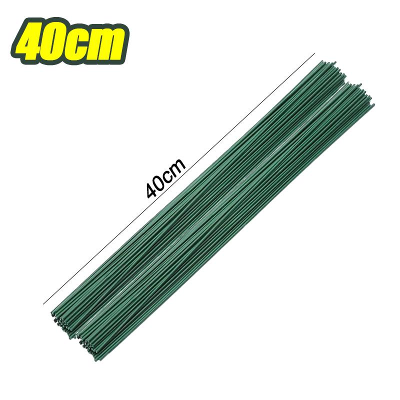 50/100 шт. Искусственный зеленый стебель цветка для домашнего декора DIY Цветочный материал Ручные проволочные стебли Пластиковые железные палочки
