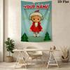 Custom Name Sandmännchen Wall Tapestry Aesthetic Wall Hanging Printed Fabric Blanket Decorative Tapestries for Bedroom Living Room Home Decor