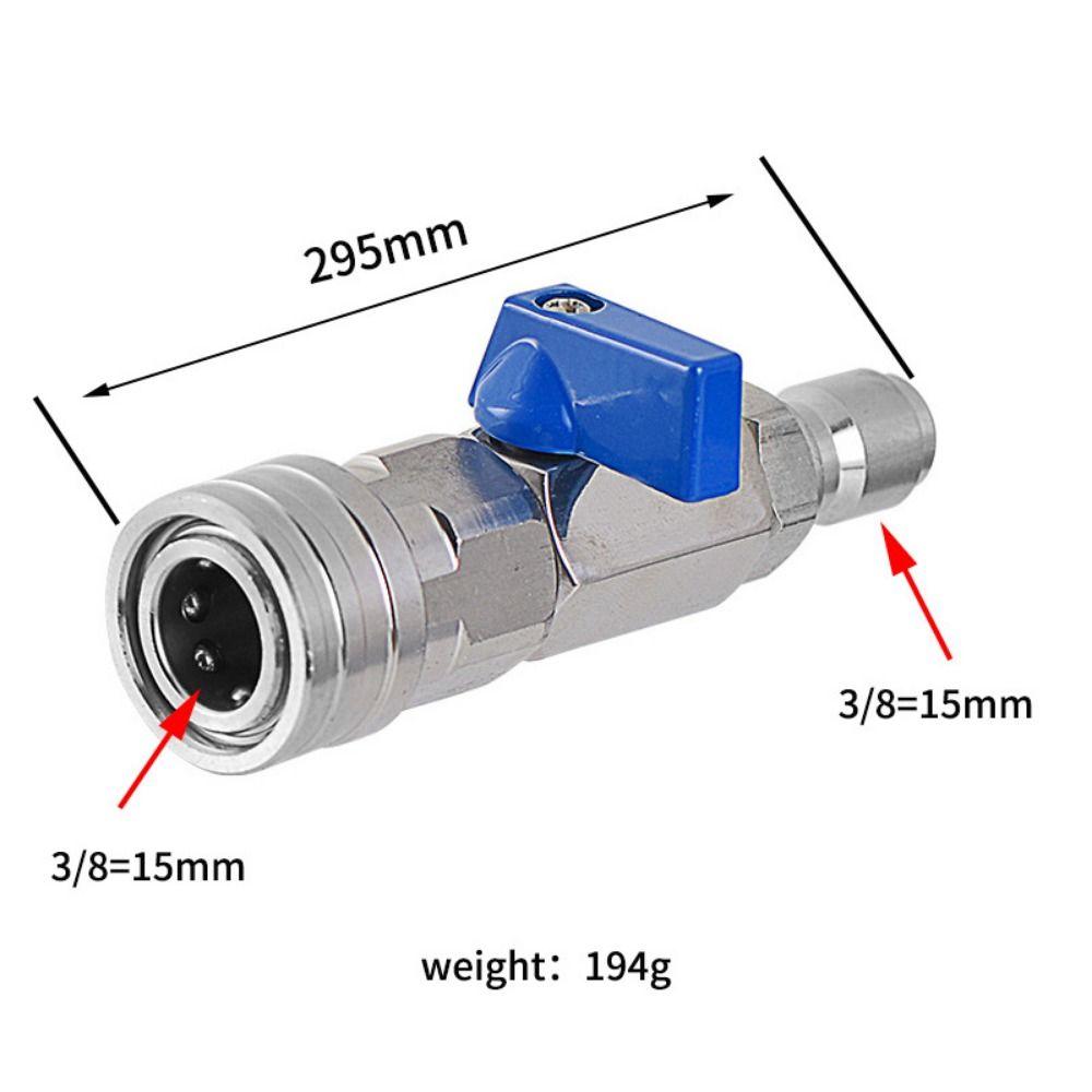 1Pcs for Power Washer Ball Valve Kit High Pressure Water Flow Switch Washer Quick Connector 3/8 1/4 Inch Stainless Steel