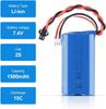 Lipo Battery 1500mAh 7.4V 2S with USB Charging Cable – Compatible with RC Toys U12A S033G Q1 H101 – SM-2P Connector – Long Duration