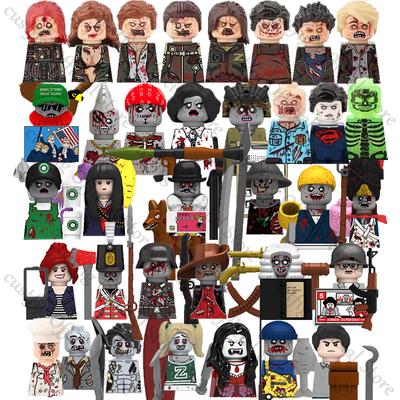 Хоррор Хэллоуин Военный Ходячие мертвецы Солдат Фигурки Экшн Конструктор Армия Пехота Шлем Оружие Кирпичики Детская Игрушка Подарок