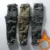 Tooling Pants Thick Waterproof Fleece Cargo Pants Men Women Winter Outdoor Multi-pockets Loose Straight Overall Trousers
