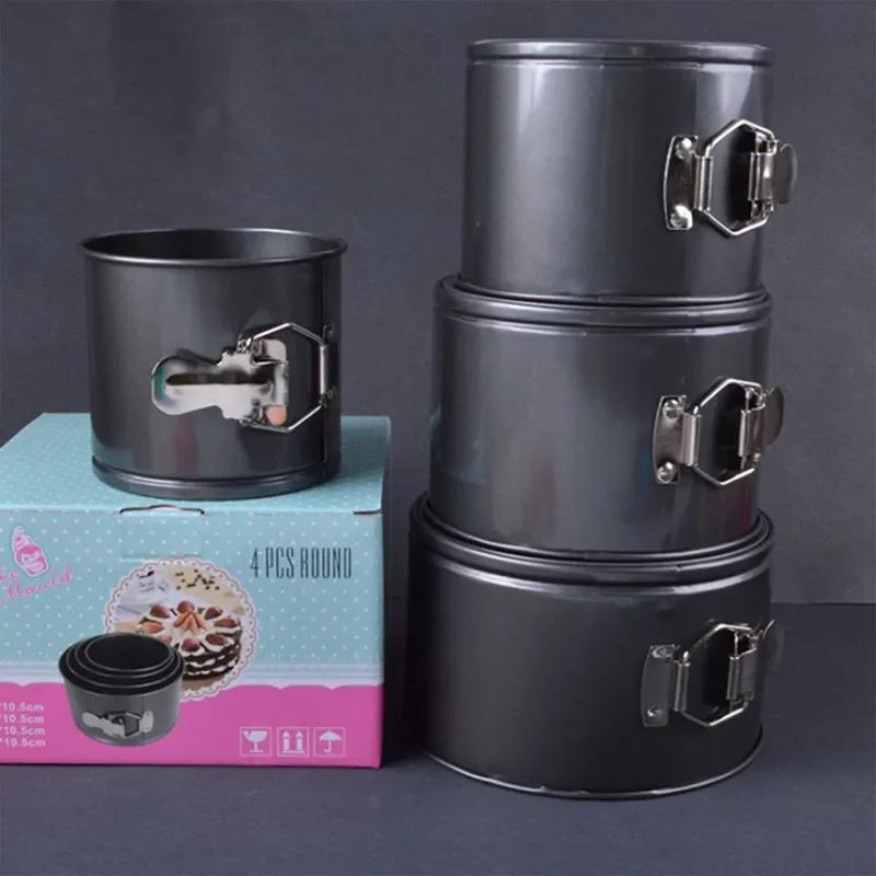 4 шт. Шифоновая форма для торта, антипригарная круглая герметичная разъемная форма для торта, набор включает в себя 4 дюйма, 5 дюймов, 6 дюймов, 7 дюймов для пекаря