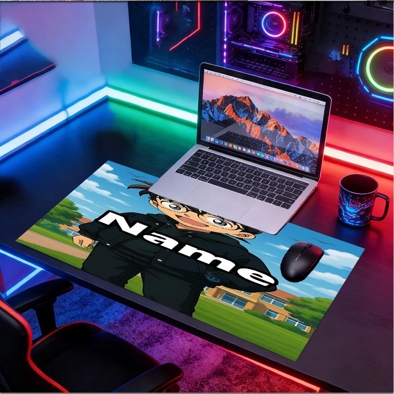 Custom Name Personalized Anime Pattern Mousepad, Laptop PC Desk Mat, Decorative Desk Mat for Home Keyboard Pad Gift