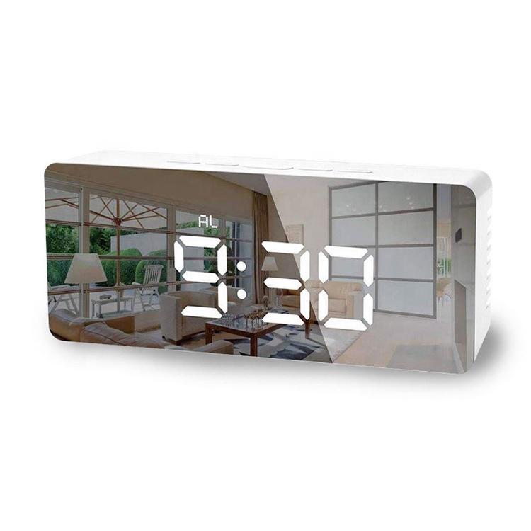 Mirror Desk Clock Watch Digital Alarm Clock LED Backlight Thermometer Display Table Clock Reloj Despertador