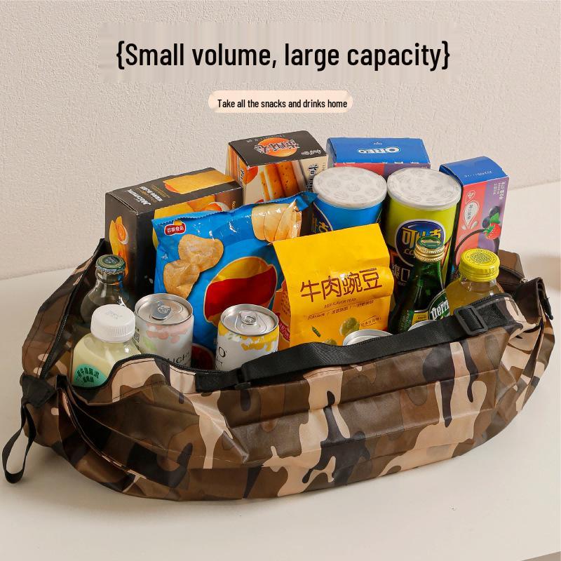 Складная водонепроницаемая сумка для покупок большой вместимости на молнии с креативным принтом - Экологичная сумка-тоут для хранения в супермаркете