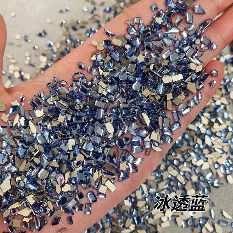 Yiwu Nail Art Diamond Mixed Mini Small Nail Art Flat Bottom Special-Shaped Diamond Mixed K9 Champagne Nail Art Jewelry