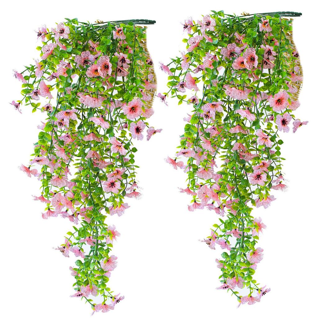 2 шт. Искусственное подвесное цветочное растение для сада (снаружи и внутри), 70 см, подвесная лиана, свисающее растение для свадьбы