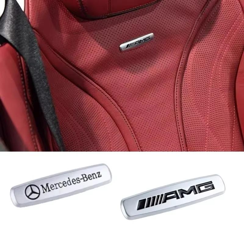 CRE1 Car Seat Emblem Badge Headrest Console Interior Decoration Sticker For Mercedes-Benz AMG W203 W204 W205 W210 Interior Mouldings