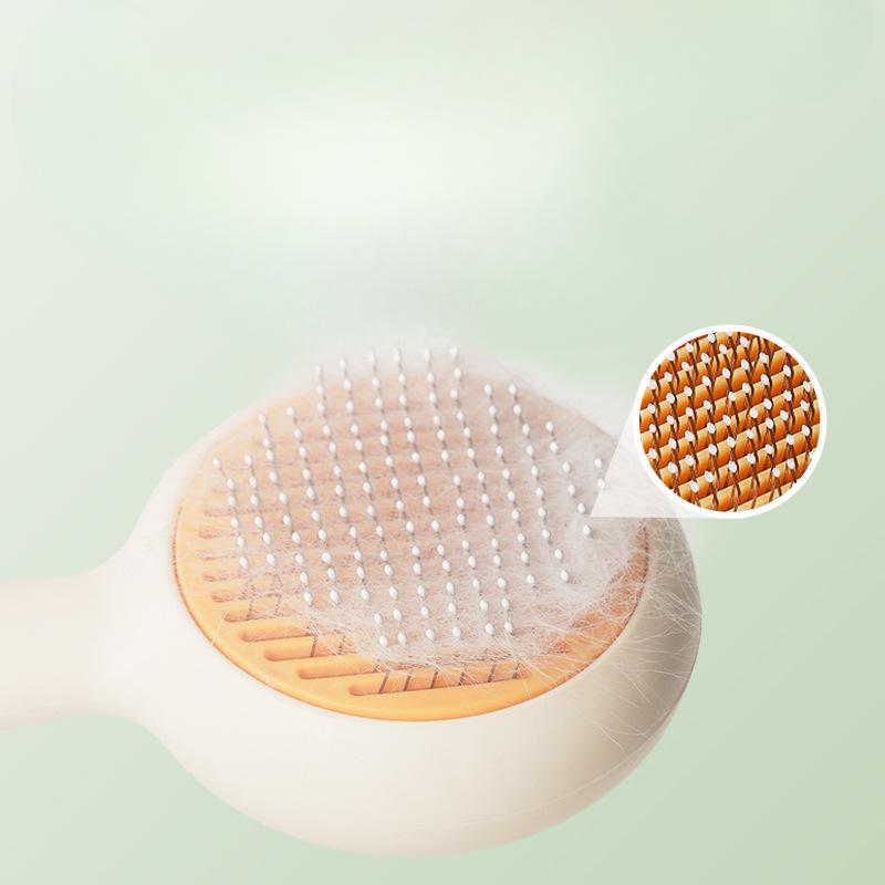 Pet Hair Removal Self-cleaning Comb, Button Hair Removal Massage Hair Removal Floating Hair Needle Comb, Cleaning and Beauty Comb
