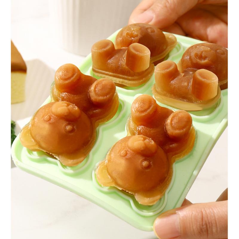 4 сетки 3D форма маленького плюшевого мишки силиконовая форма для кубиков льда маленький медвежонок форма для блоков льда домашнее мороженое коробка для льда форма для льда