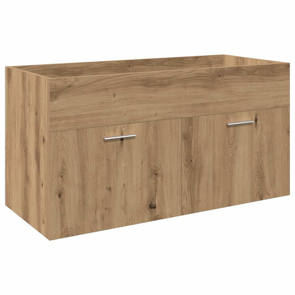 Bathroom Vanity Unit with Built in Basin Artisan Oak