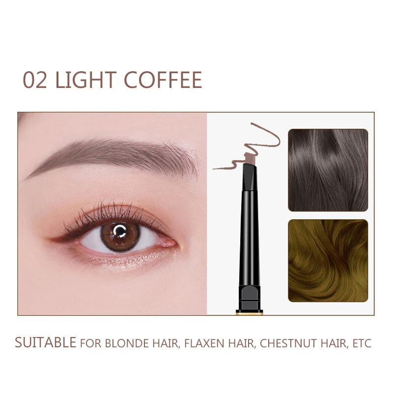 Карандаш для бровей с двойной головкой, супер тонкий, долговечный, водонепроницаемый карандаш для бровей с треугольной головкой