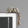 Cute Elephant Holding Two Babies Figurine Home Decorations Elephant Sculpture  for Living Room