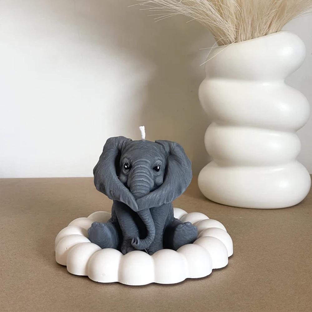 3D Elephant Silicone Candle Mold Cute Animal Aromatherapy Plaster Resin Soap Making Tool DIY Handmade Home Decoration Art