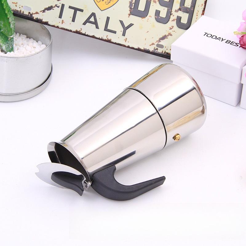 100мл-450мл Кофейники эспрессо из нержавеющей стали Кофейник мока для плиты Перколятор Кофеварка Подходит для дома и офиса