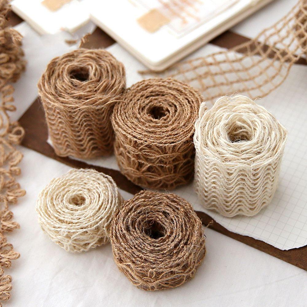 Gift Box Decor Woven DIY Scrapbook Hemp Rope Jute Ribbon Burlap Roll Wedding Party Supplies
