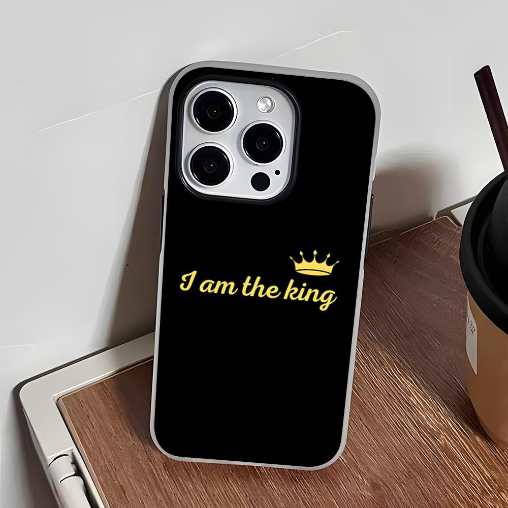 Чехол для телефона с буквами KING Queen Crown для iPhone 17 Air 16 E 15 14 Plus 13 12 11 Pro Max, Желейный, 2 в 1, Защитный чехол