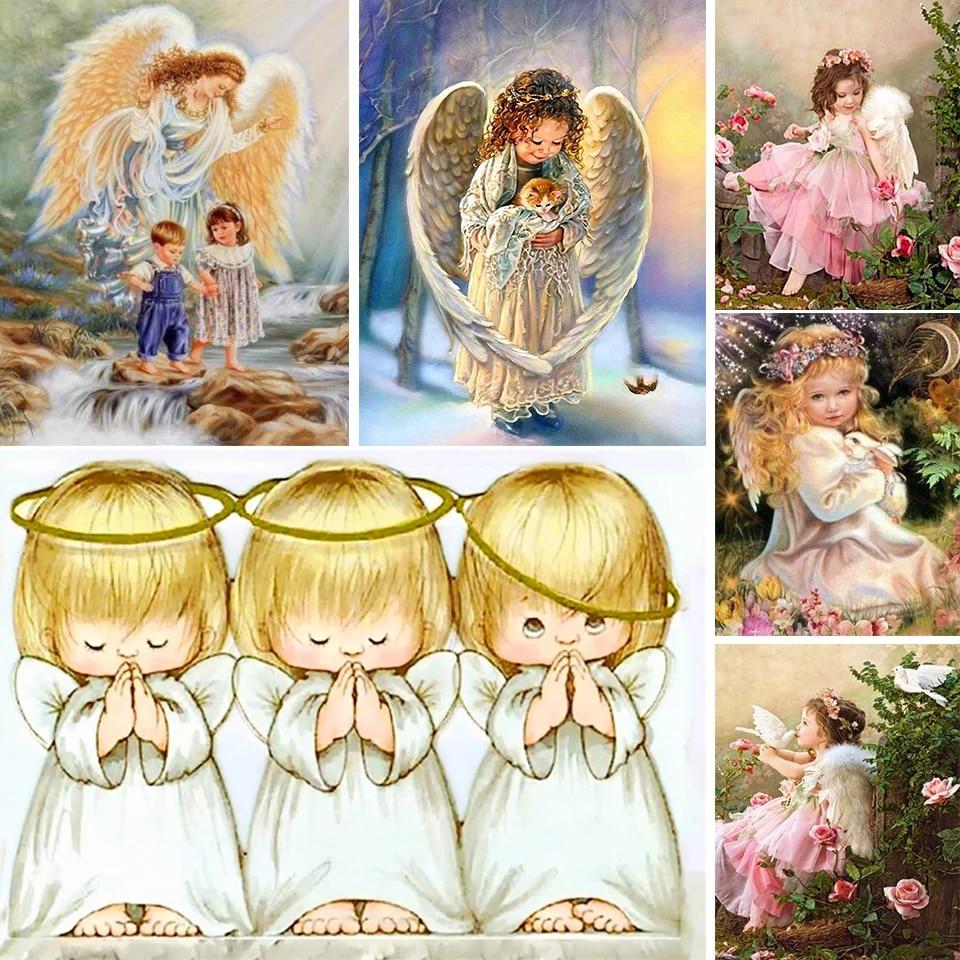 Квадратный/круглый алмаз 5D Diy алмазная живопись красивая девушка ангел Алмазная вышивка крестиком горный хрусталь мозаичное украшение