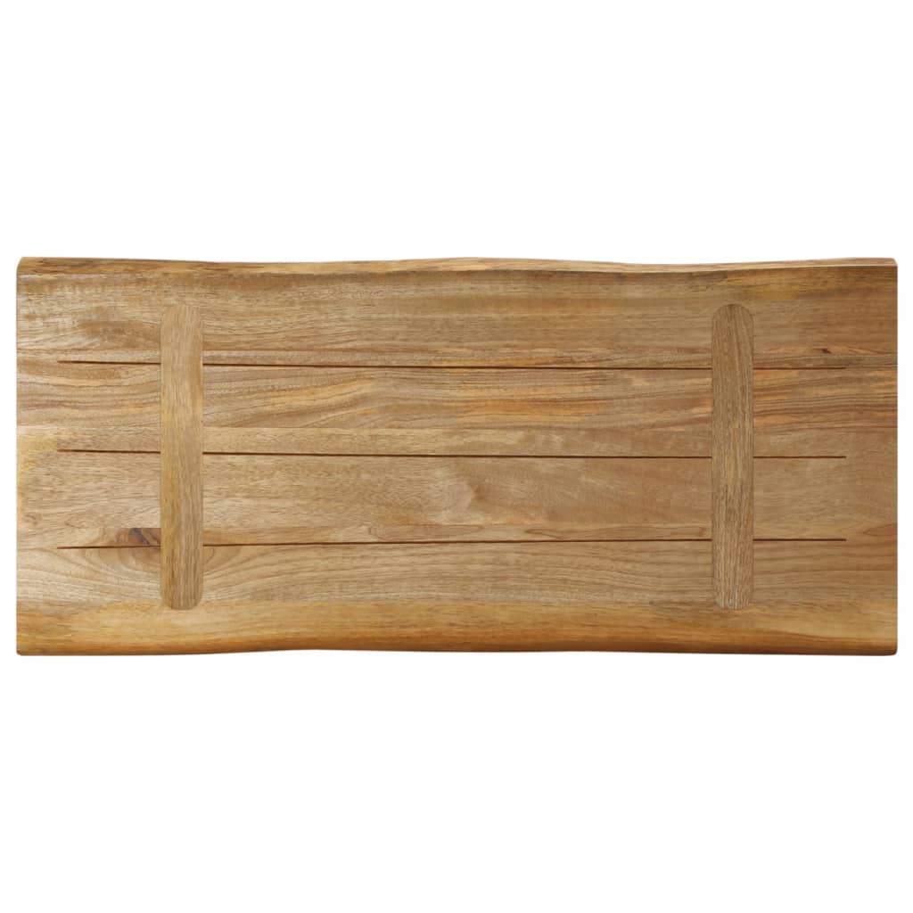Table Top with Live Edge 80x40x2.5 cm Rough Mango Solid Wood