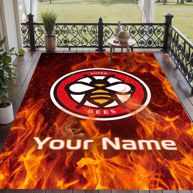 Custom Text Printed Rug Brentford Football Non Slip Floor Carpet For Home Room Decor