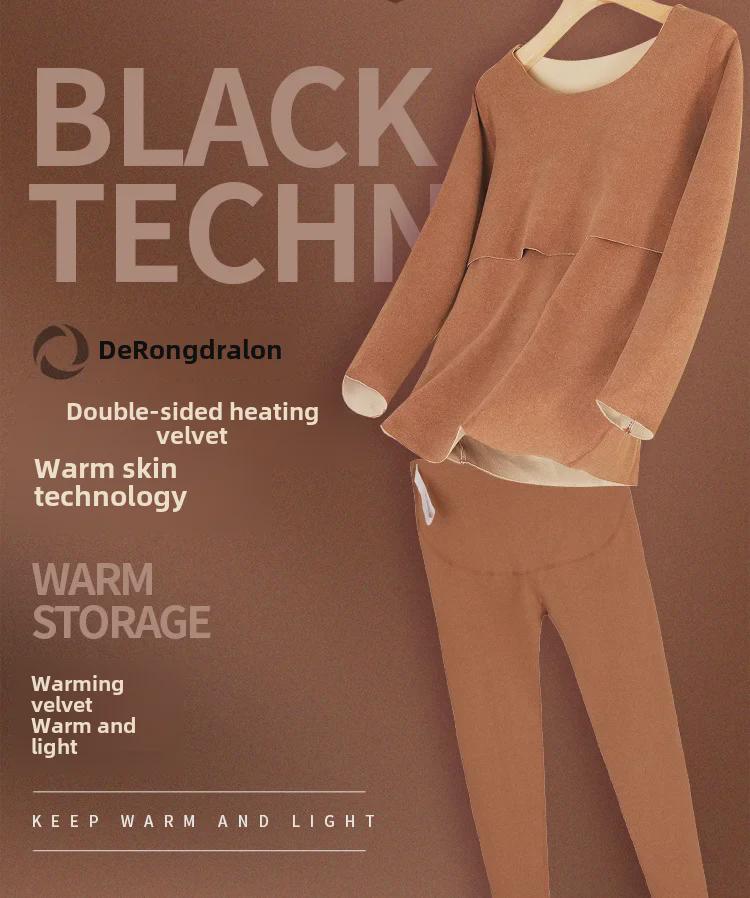 Термобелье для беременных и кормящих мам: Одежда из бархата больших размеров для послеродового периода и кормления на осень/зиму