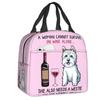 Life Lemons Westie Dog Insulated Lunch Bags for Outdoor Picnic West Highland White Terrier Portable Cooler Thermal Lunch Box Kid