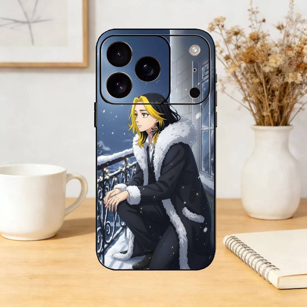 K-Казутора H-Ханемия Тигр Чехол для телефона для iPhone 17,16,15,14,13,12,11 Plus,Pro Max,SE4 Мягкий силиконовый Черный чехол