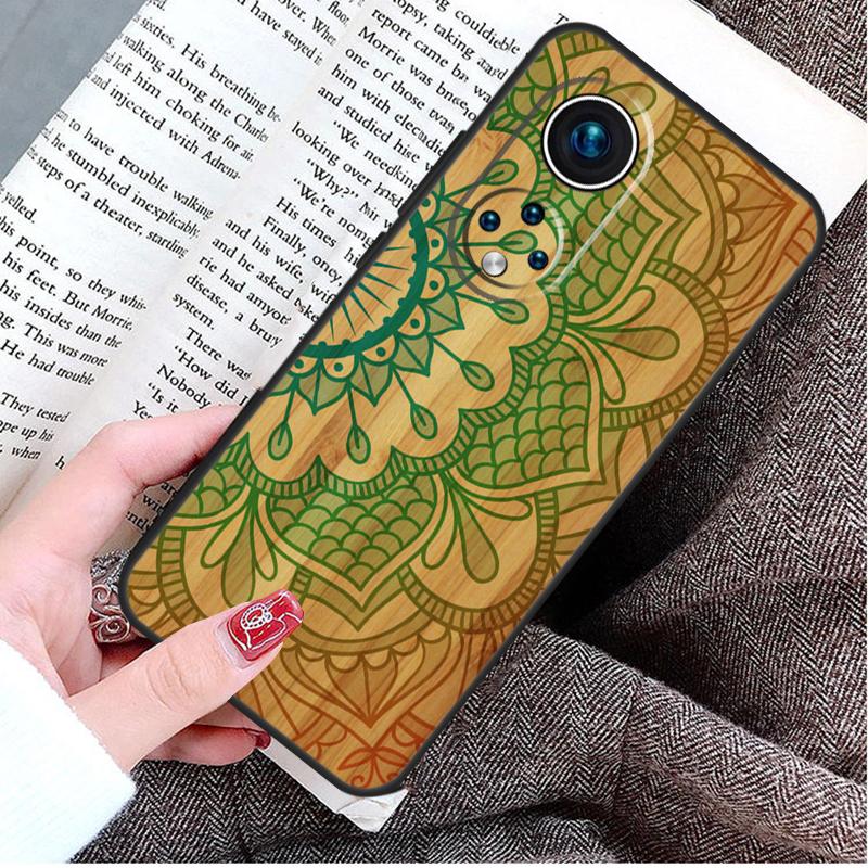 Деревянный чехол с цветочной мандалой для Honor Magic 5 6 7 8 Pro Honor Win RT X9d X9c X9b X9a X8c X8b 50 70 90 400 200 Lite