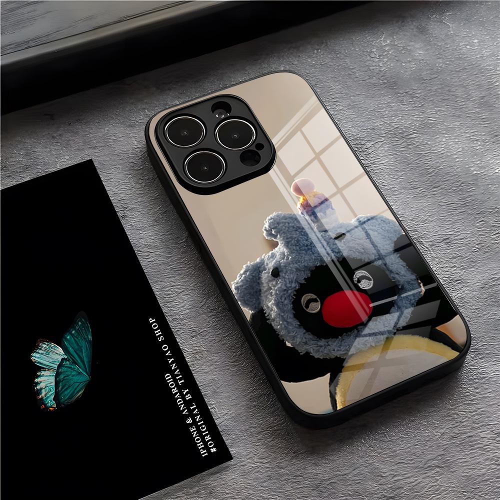 Чехол для телефона P-Pingu Пингвин для iPhone 17 Pro Max 15 Pro 16 14 Plus 12 13 Mini 11 Pro Ударопрочная стеклянная крышка