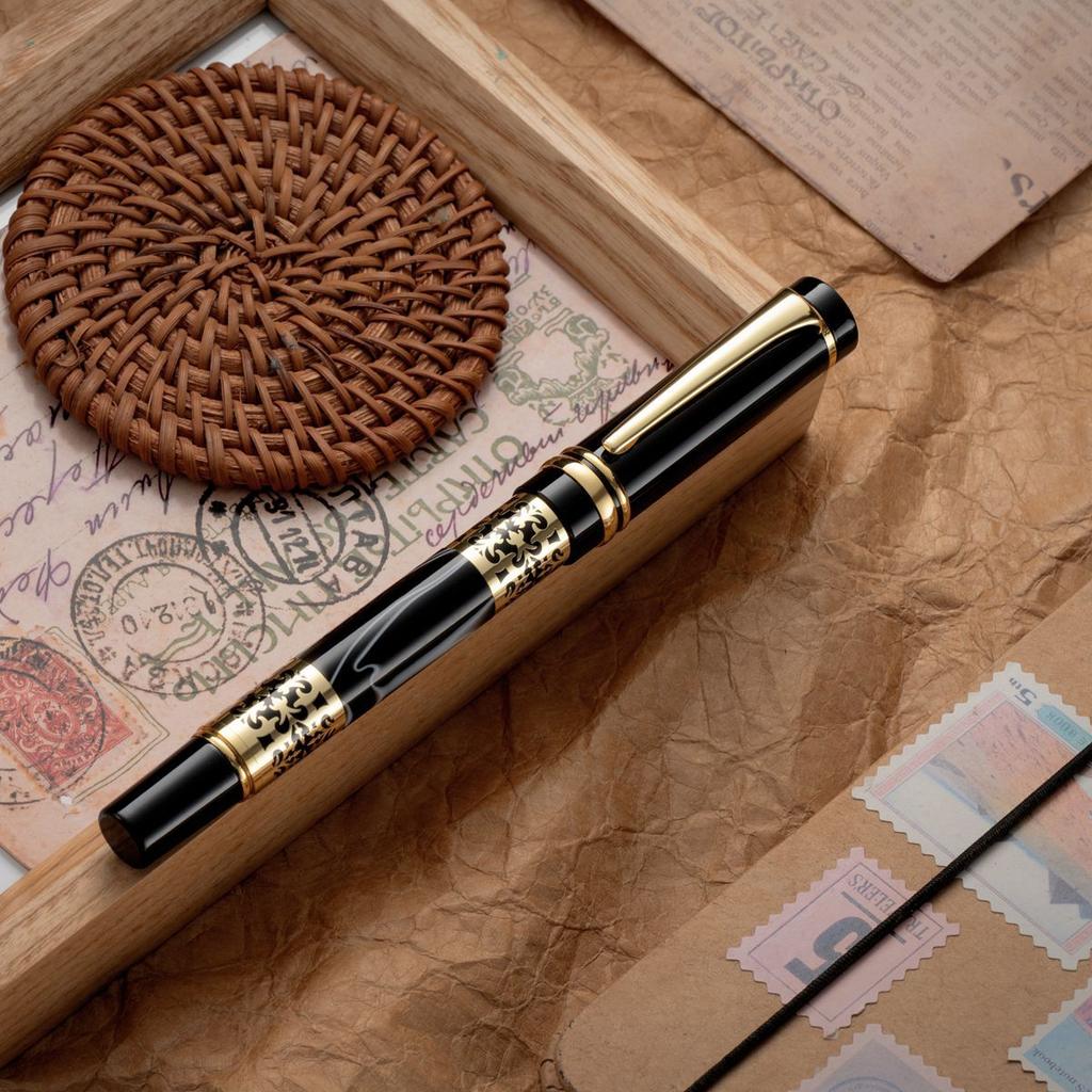 Роскошная металлическая перьевая ручка с большим пером 26, акриловый корпус, ручка для практики каллиграфии