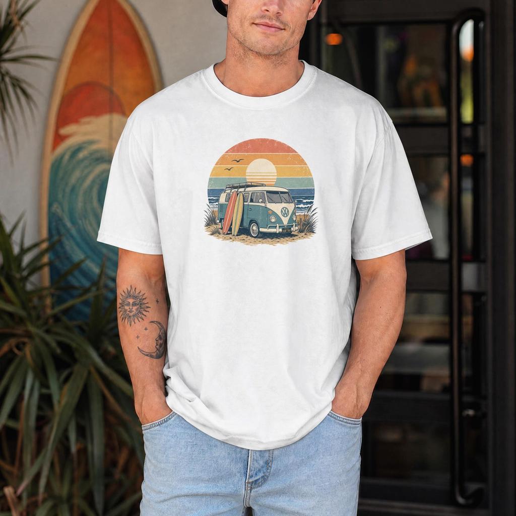 Vintage Surf Van T-Shirt: Retro Beach Vibe Casual Tee