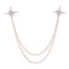 Metal Star Collar Brooch Chain Double Layer Chain Lapel Pin Creative Gift Shirt Collar Pin