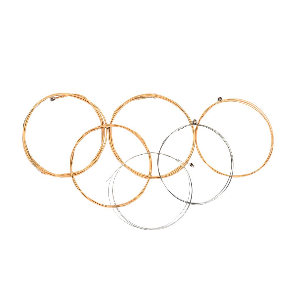 Acoustic Folk Guitar Strings Steel Golden-Copper Winding Light-Coated Anti-Rust 6pcsCelsiusset