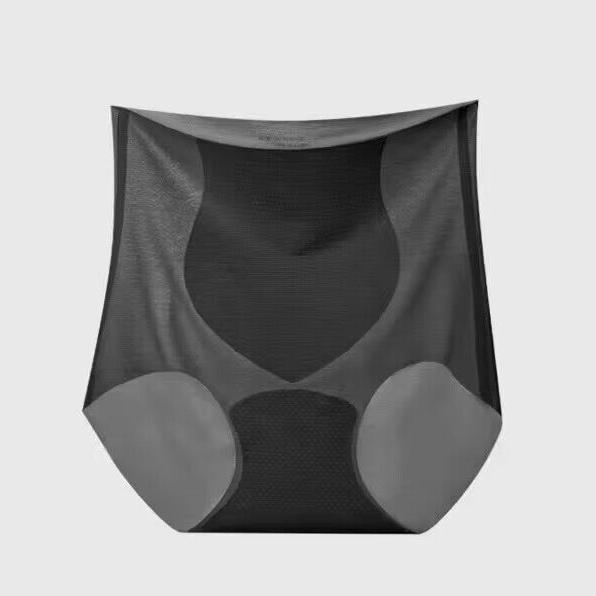 Женское нижнее белье Ice Silk с высокой талией в цвете Nude — ультратонкое, бесшовное, с подтяжкой живота и увеличением ягодиц