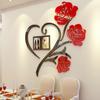 Наклейка на стену с цветком розы, съемная акриловая наклейка для украшения дома, комнаты, фото, сделай сам